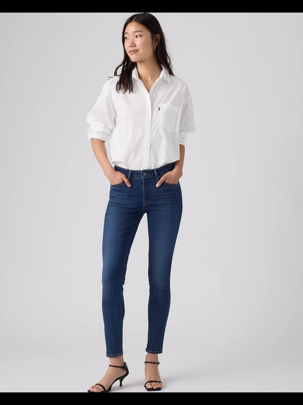 Levi's 711 Skinny Jeans Mid Rise Stretch Denim Casual Classic Everyday Streetwea